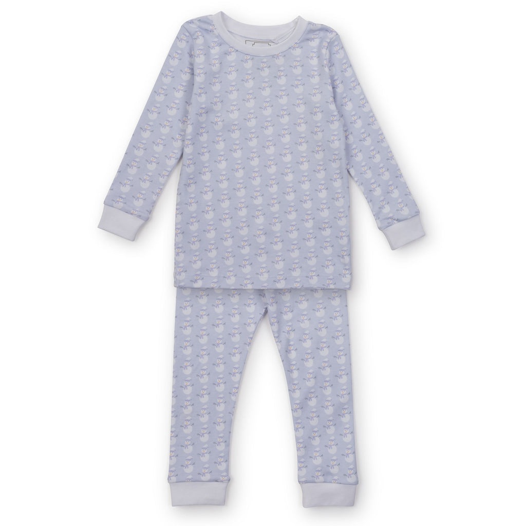 Grayson Pima Pajama Set- Blue Snowman