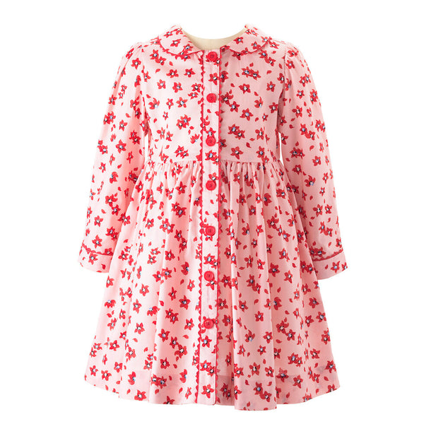 Button Front Dress- Petal Pink