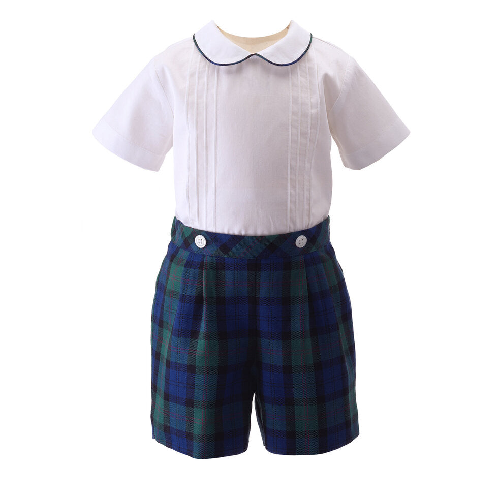 Navy Tartan Short Set