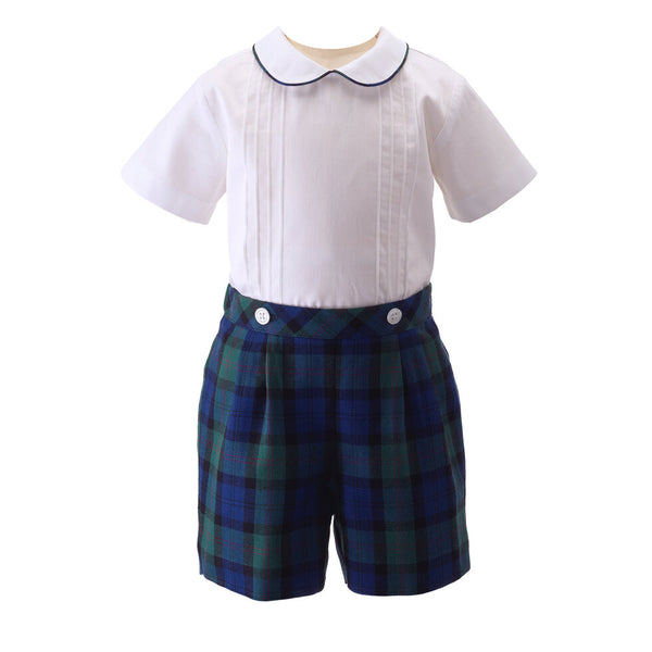 Navy Tartan Short Set