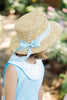 Gros Grain Straw Hat- Blue