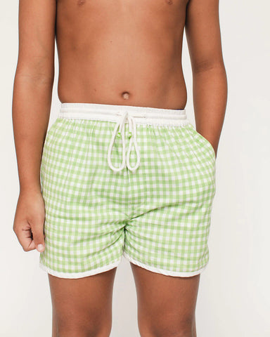 The Sea Short- Green Gingham *Pre Order*