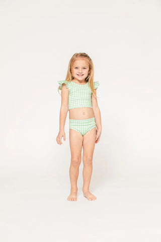 The Bikini Bather- Green Gingham