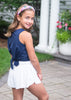 Tie Back Top- Navy