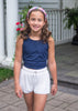 Tie Back Top- Navy