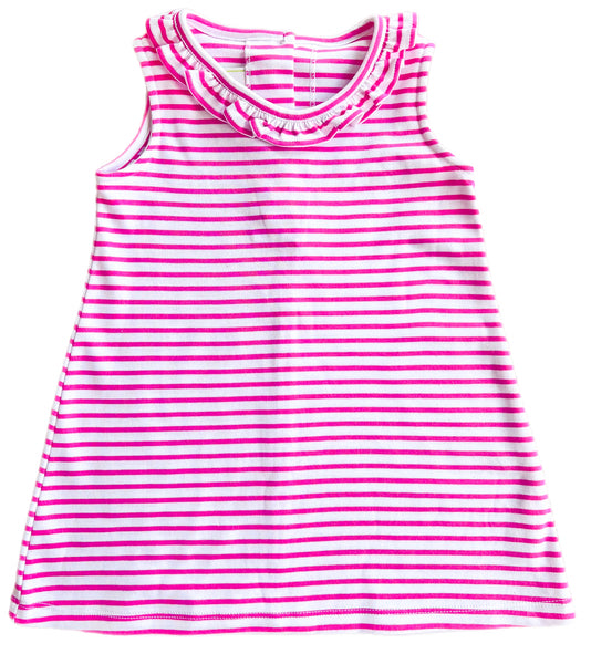 Susette Dress- Hot Pink Stripe