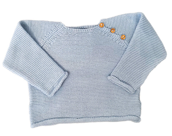 Garter Stitch Sweater- Blue