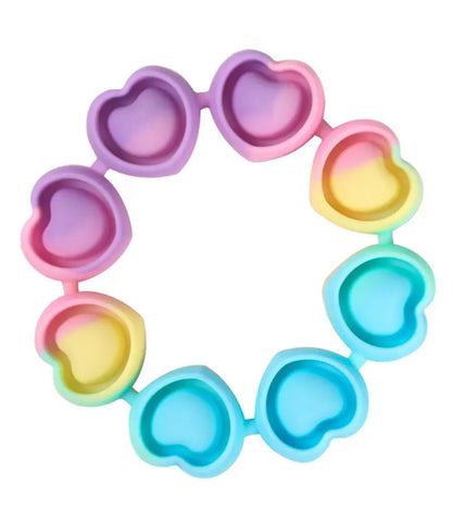Pop Fidget Bracelet- Rainbow Hearts
