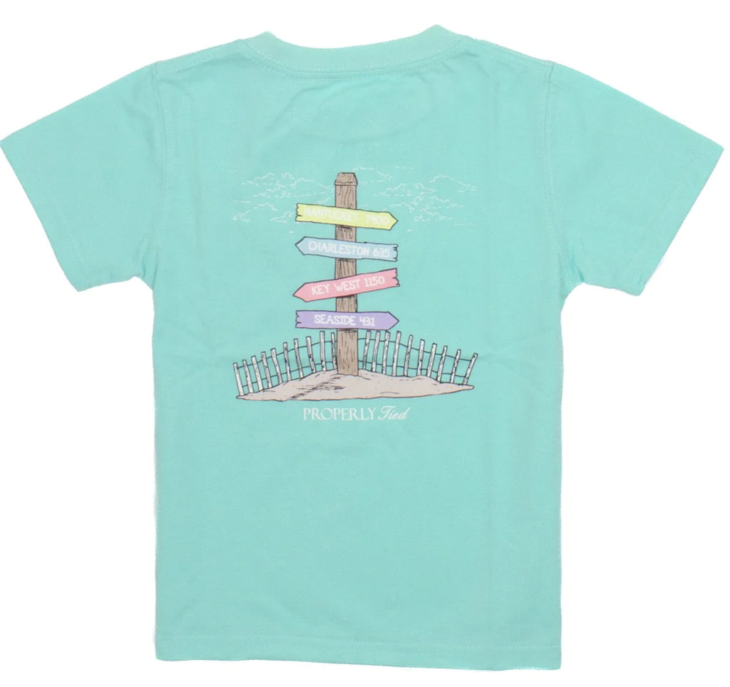 Beach Sign T-Shirt- Seafoam