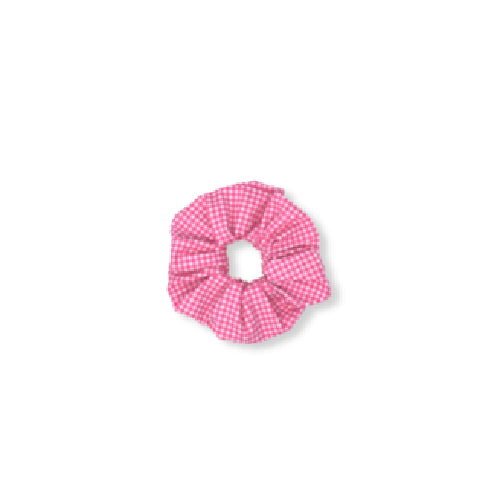 Scrunchie- Hot Pink Mini Gingham