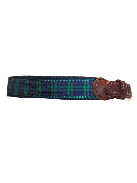 Canvas Belt- Green Plaid