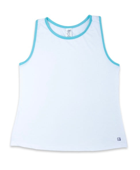 Women’s Tori Tank- White/Turquoise