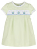Smocked Sailboat Dress- Green