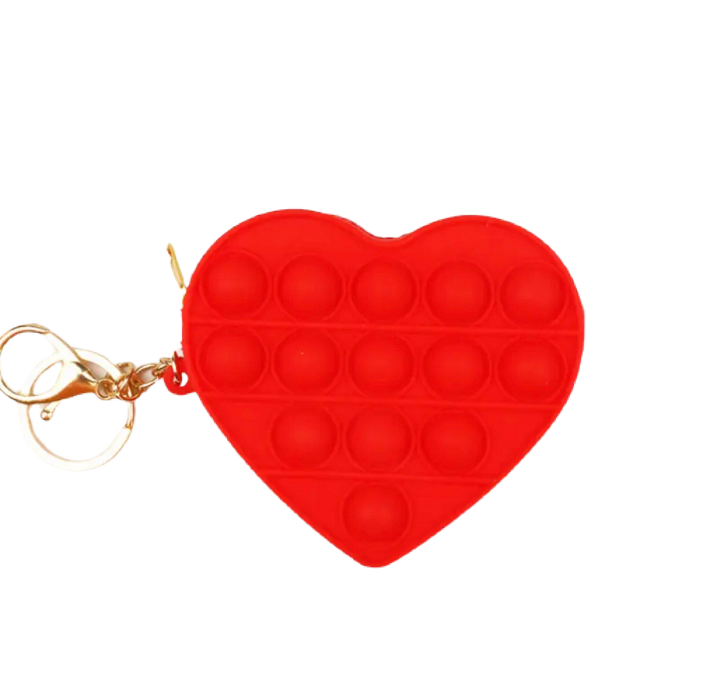 Keychain Fidget Bag - Red Heart