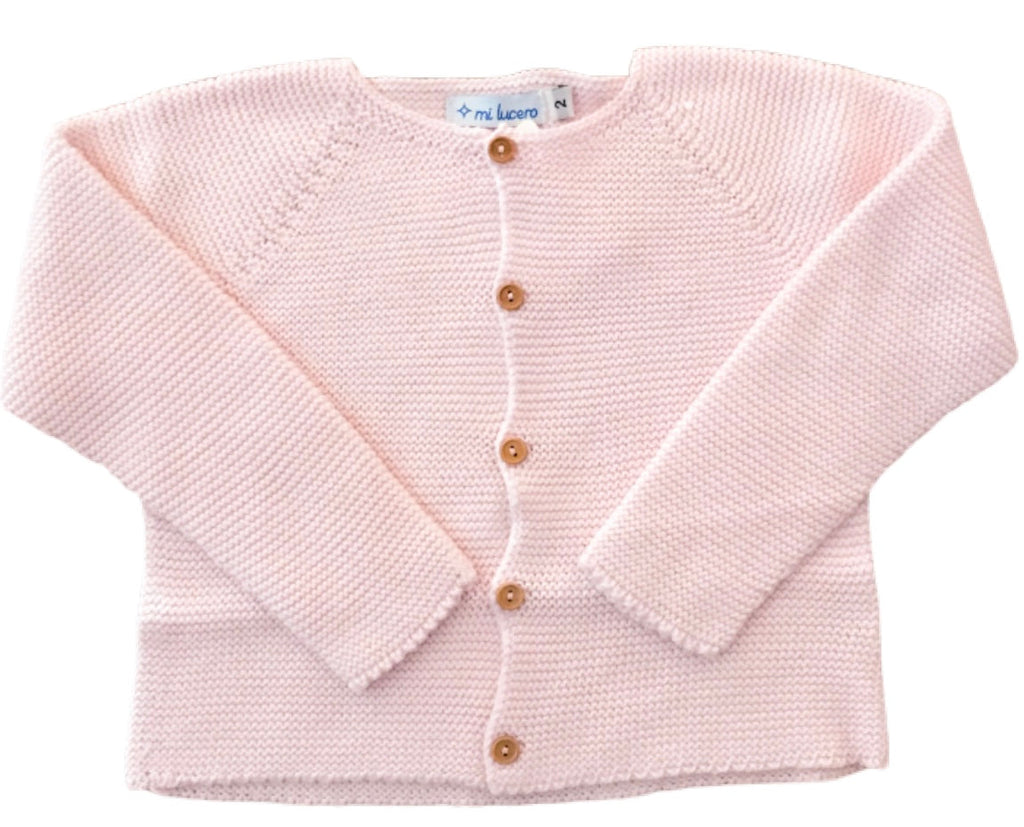 Garter Stitch Cardigan- Light Pink