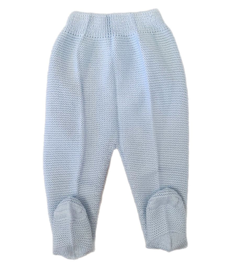 Garter Stitch Knit Pant-Blue